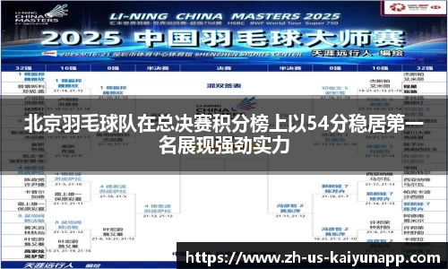 北京羽毛球队在总决赛积分榜上以54分稳居第一名展现强劲实力